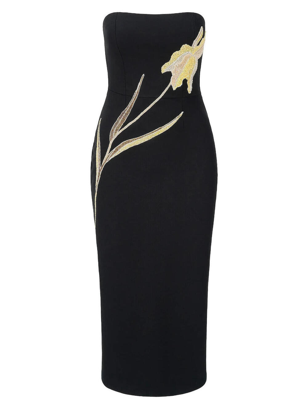 NEW, Staud Brooke Bandeau Embellished Midi-Dress in Black Sz M #MD1792